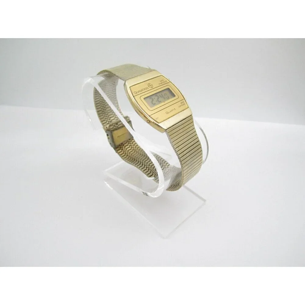 Vtg Men's Quasatron Quartz WR Digital 30mm Causal Round Watch (G555)